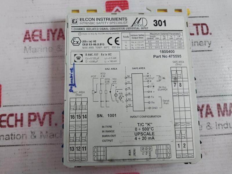 Pepperl+Fuchs El-ud301-1.8 Isolated Signal Converter Universal Input 24Vdc