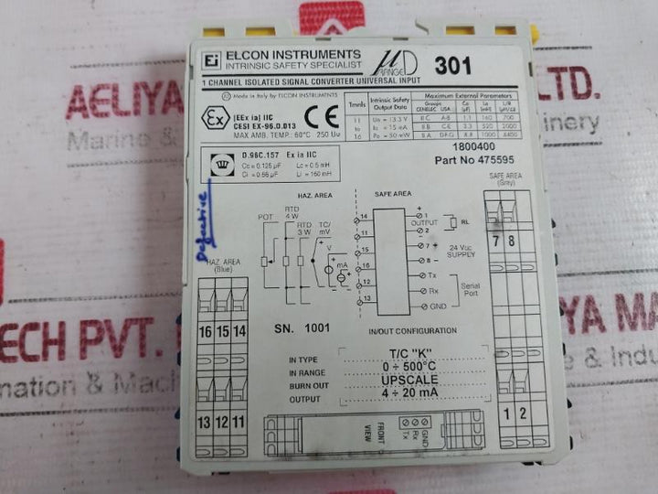 Pepperl+Fuchs El-ud301-1.8 Isolated Signal Converter Universal Input 24Vdc