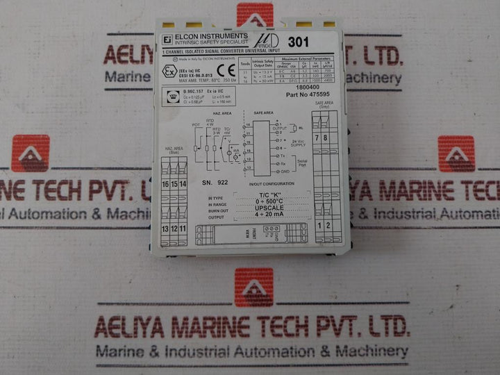 Pepperl+Fuchs Elcon El-ud301-1.8 Signal Converter Universal 24Vdc Sd-cd-002