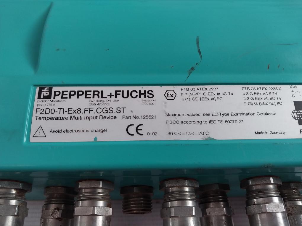 Pepperl+Fuchs F2D0-ti-ex8.Ff.Cgs.St Temperature Multi Input Device 125521