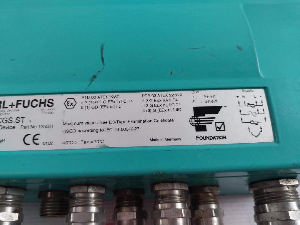 Pepperl+Fuchs F2D0-ti-ex8.Ff.Cgs.St Temperature Multi Input Device 125521