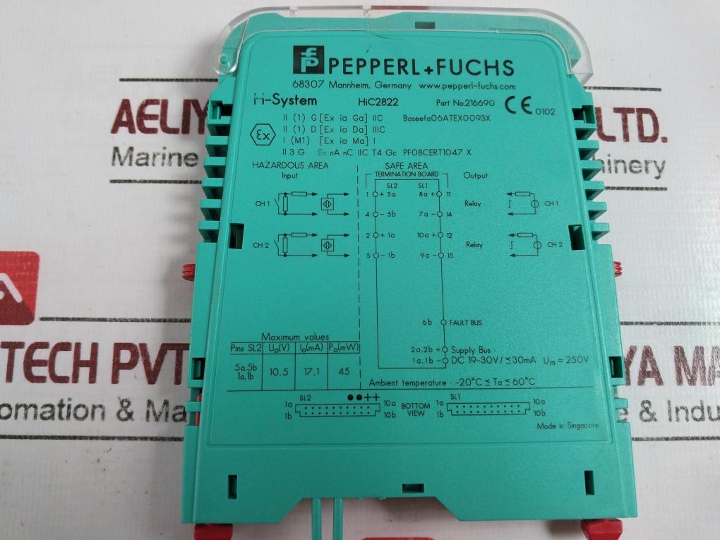 Pepperl+Fuchs Hic2822 Switch Amplifier 2-channel Isolated Barrier Dc 19-30V/30Ma