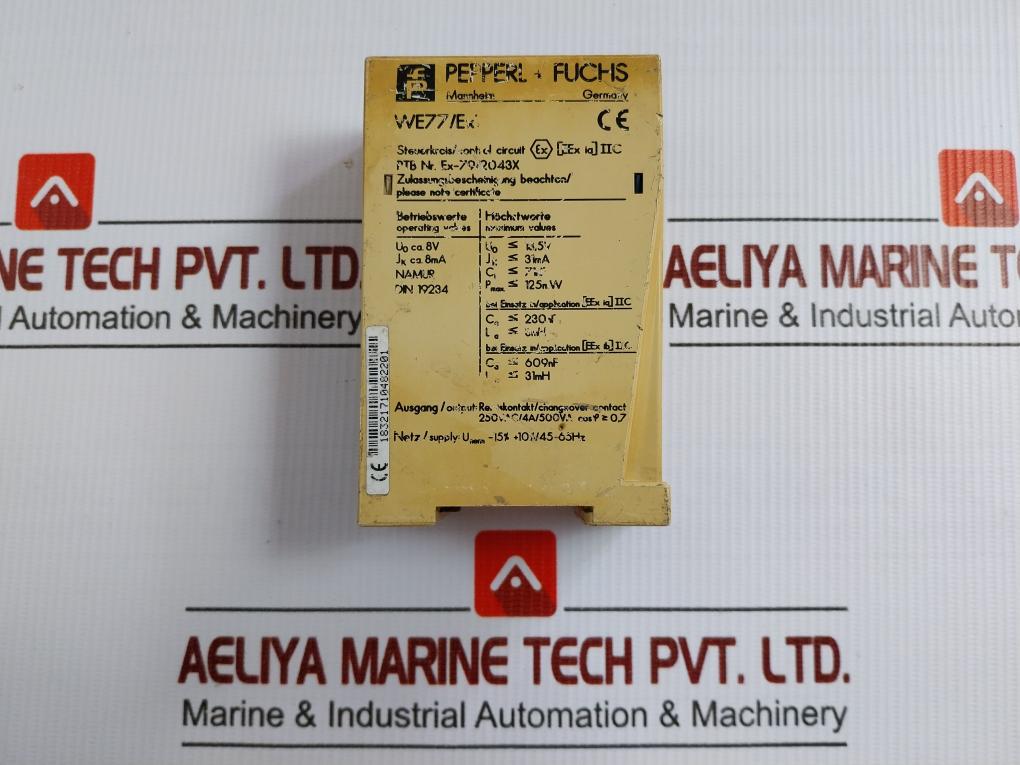 Pepperl+Fuchs Isolated Switching Amplifier Barrier 125Mw Part No We77/Ex1