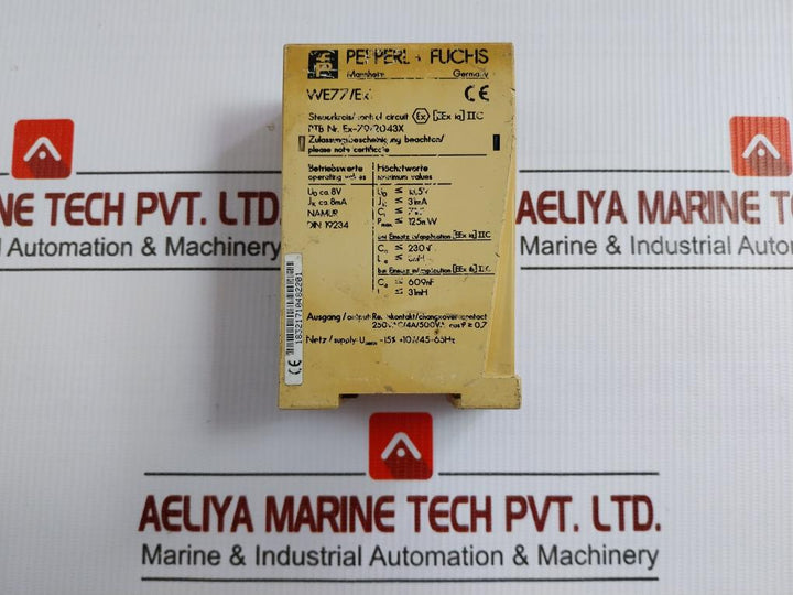 Pepperl+Fuchs Isolated Switching Amplifier Barrier 125Mw Part No We77/Ex1