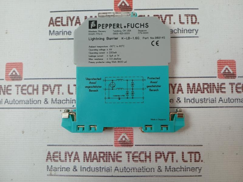 Pepperl+Fuchs K-lb-1.6G Lightning Barrier 98914S 6V 250Ma 87869 03/00