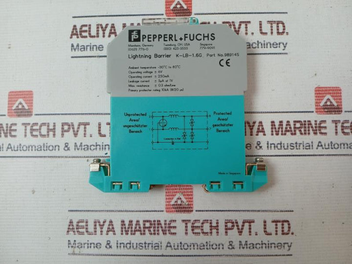 Pepperl+Fuchs K-lb-1.6G Lightning Barrier 98914S 6V 250Ma 87869 03/00