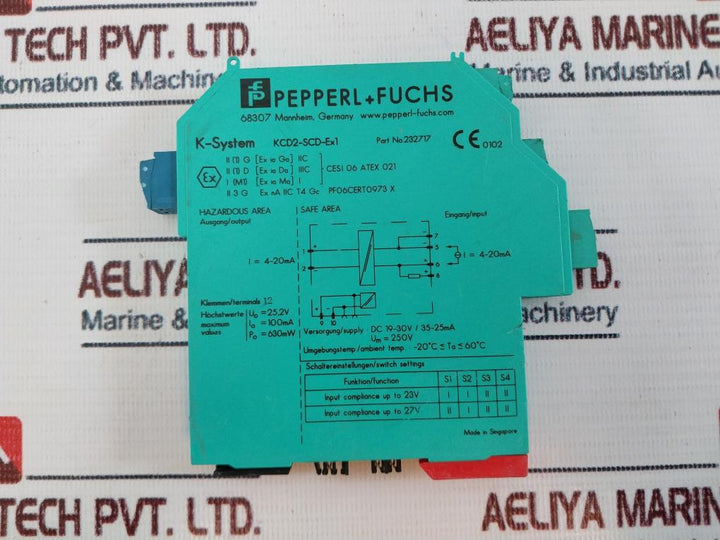 Pepperl+Fuchs Kcd2-scd-ex1 Signal Isolator Safety Barrier 100Ma -20C Ta 60C