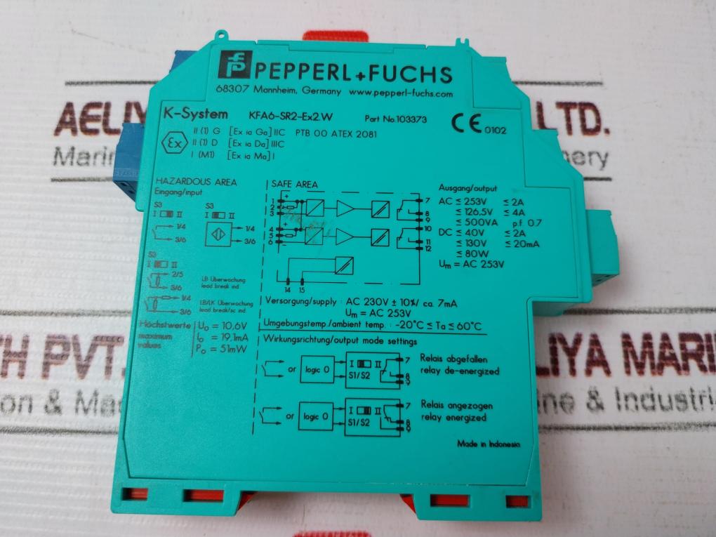 Pepperl+Fuchs K-system Kfa6-sr2-ex2.W Switch Amplifier 103373 51Mw