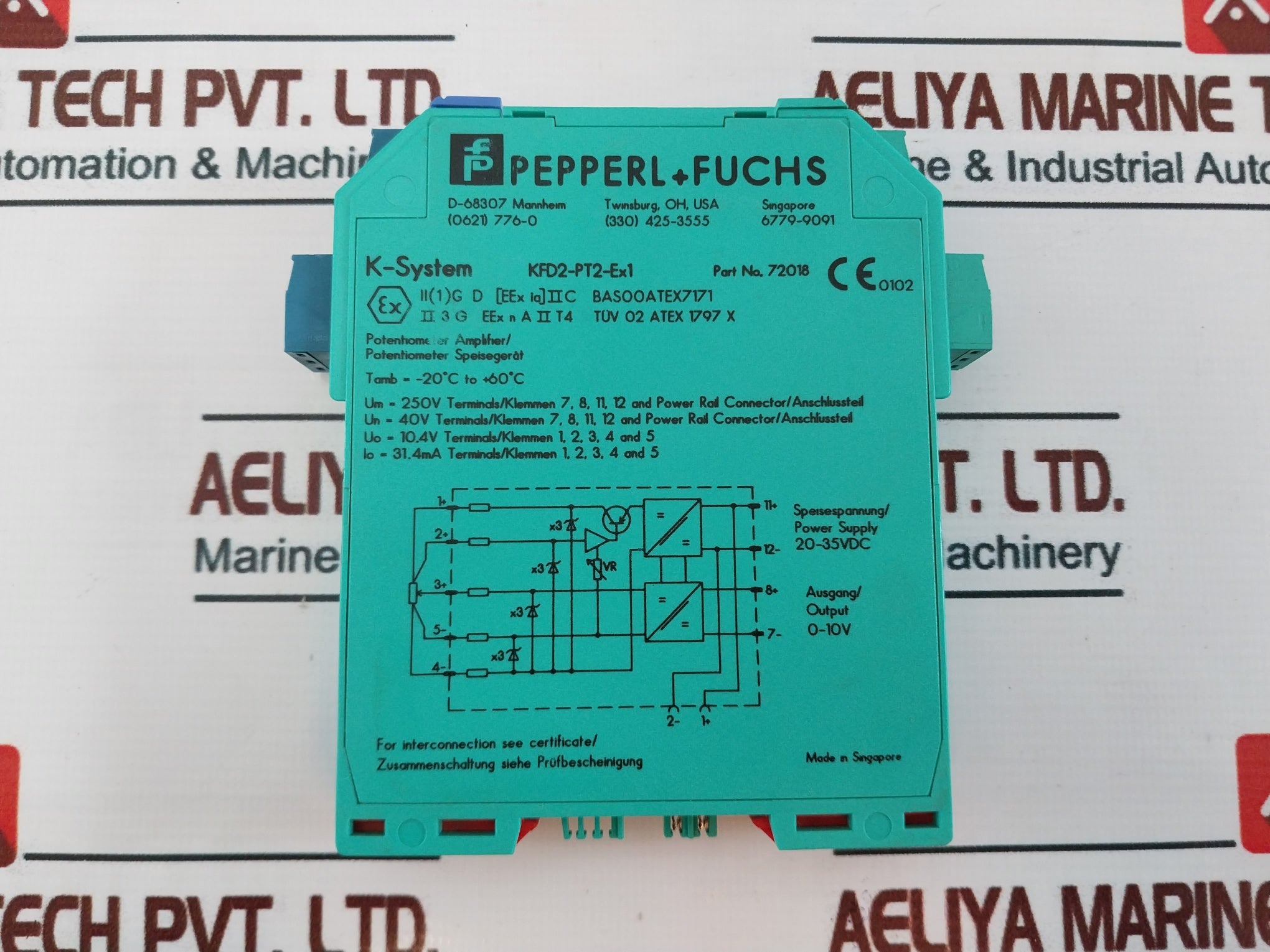 Pepperl+Fuchs K-system Kfd2-pt2-ex1 Potentiometer Converter Amplifier 72018