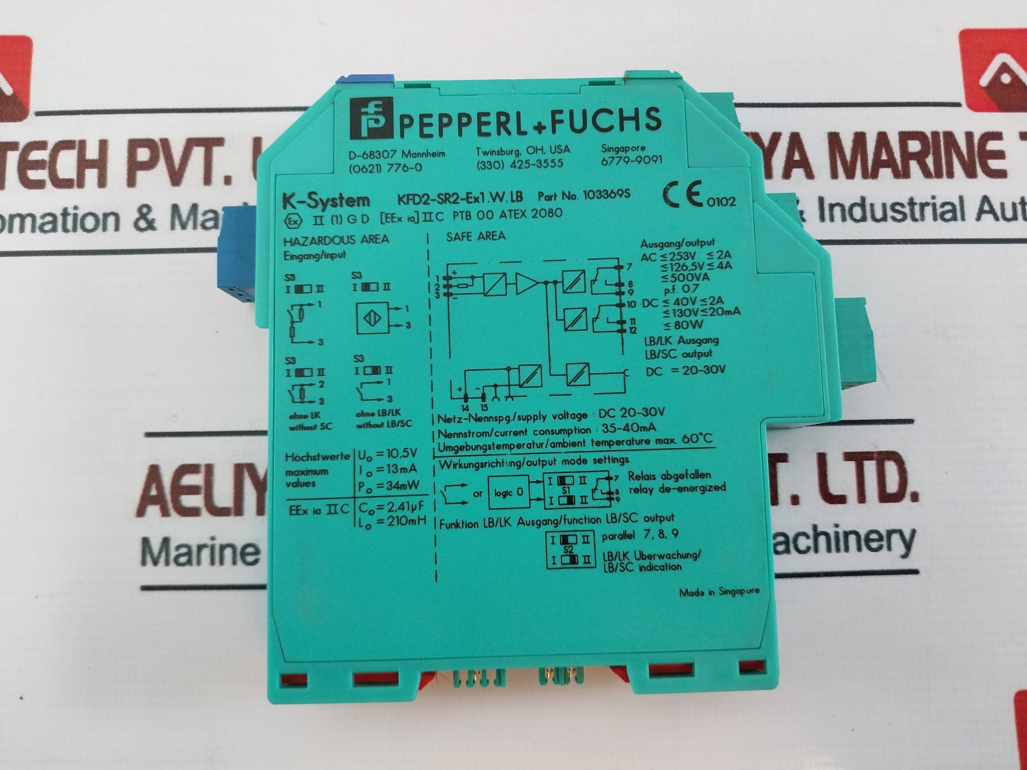 Pepperl+Fuchs K-system Kfd2-sr2-ex1.W.Lb 103369S Switch Amplifier 130V