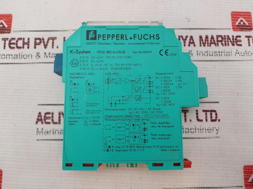Pepperl+Fuchs K-system Kfd2-sr2-ex1.W.Lb Signal Isolator Safety Barrier 132959