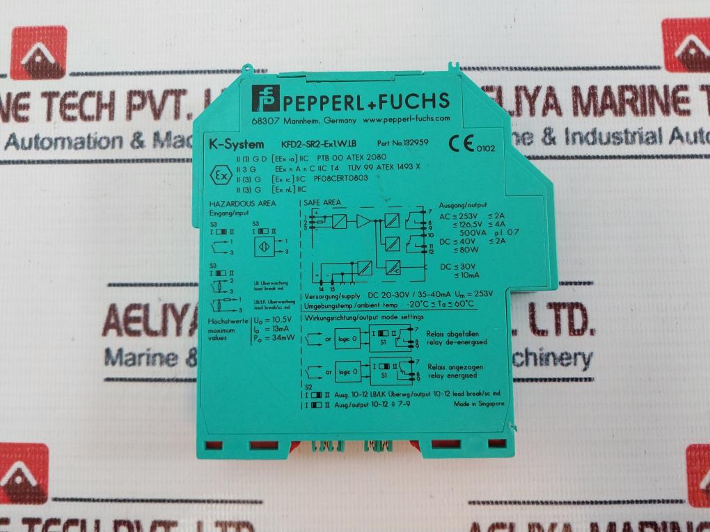 Pepperl+Fuchs K-system Kfd2-sr2-ex1.W.Lb Switch Amplifier 132959