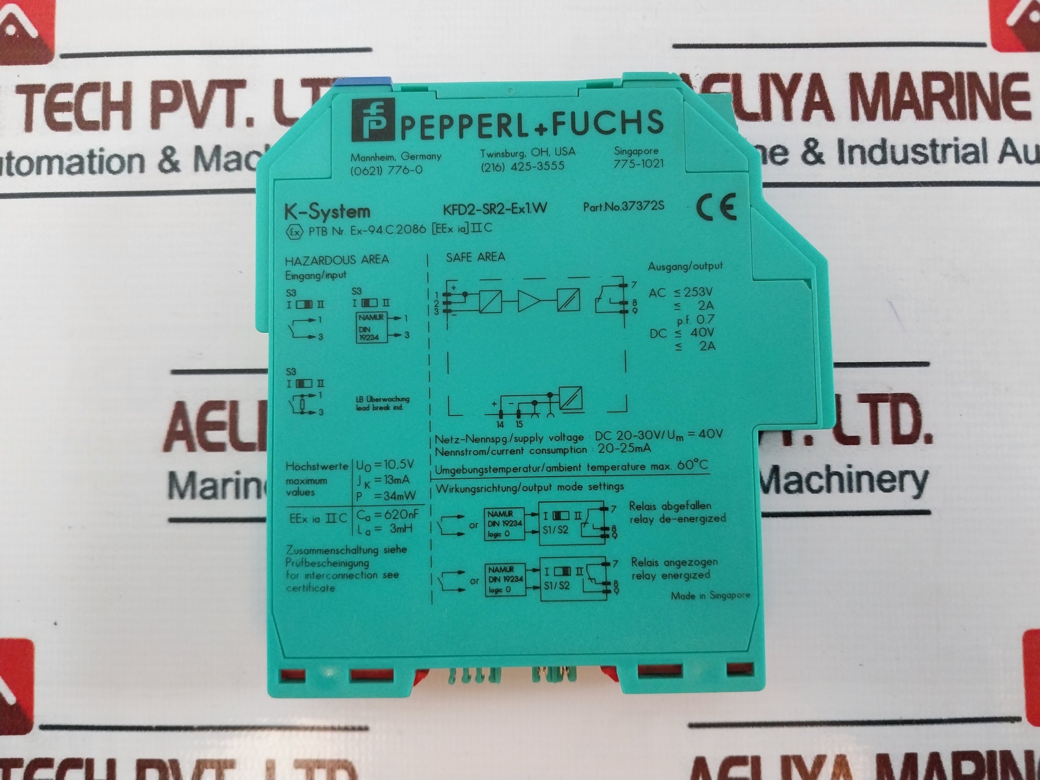 Pepperl+Fuchs K-system Kfd2-sr2-ex1.W Switch Amplifier 37372S