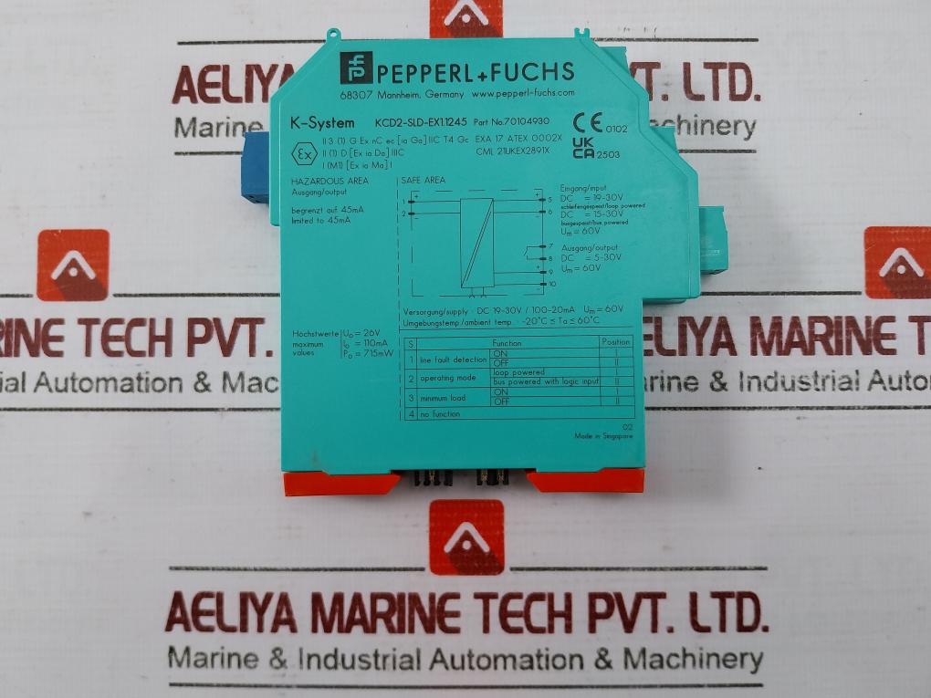 Pepperl+Fuchs Kcd2-sld-ex1.1245 1-channel Isolated Barrier Solenoid Driver