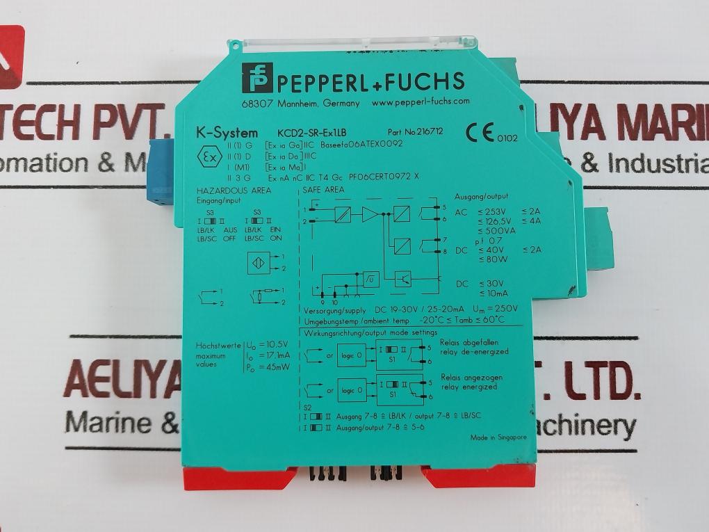 Pepperl+Fuchs Kcd2-sr-ex1.Lb Switch Amplifier Dc 19-30V 25-20Ma