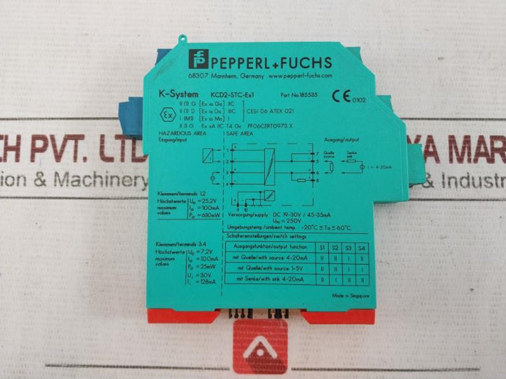 Pepperl+Fuchs Kcd2-stc-ex1 Transmitter Power Supply 100Ma 630Mw Dc 19-30V/45-35M