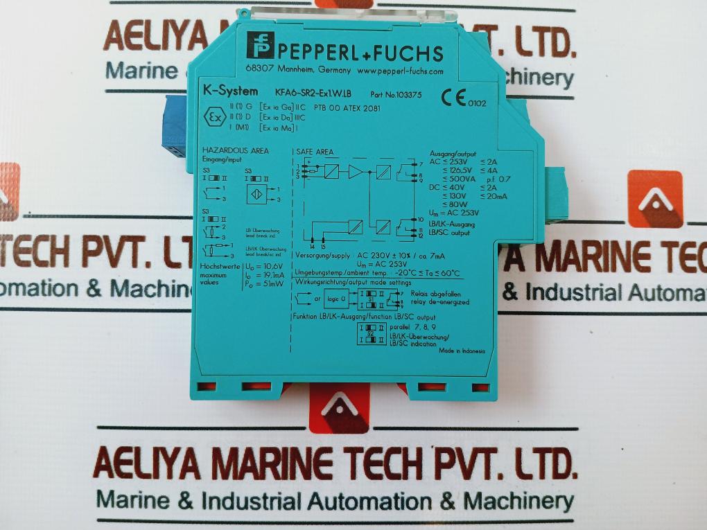 Pepperl+Fuchs Kfa6-sr2-ex1.W.Lb Switch Amplifier 103375