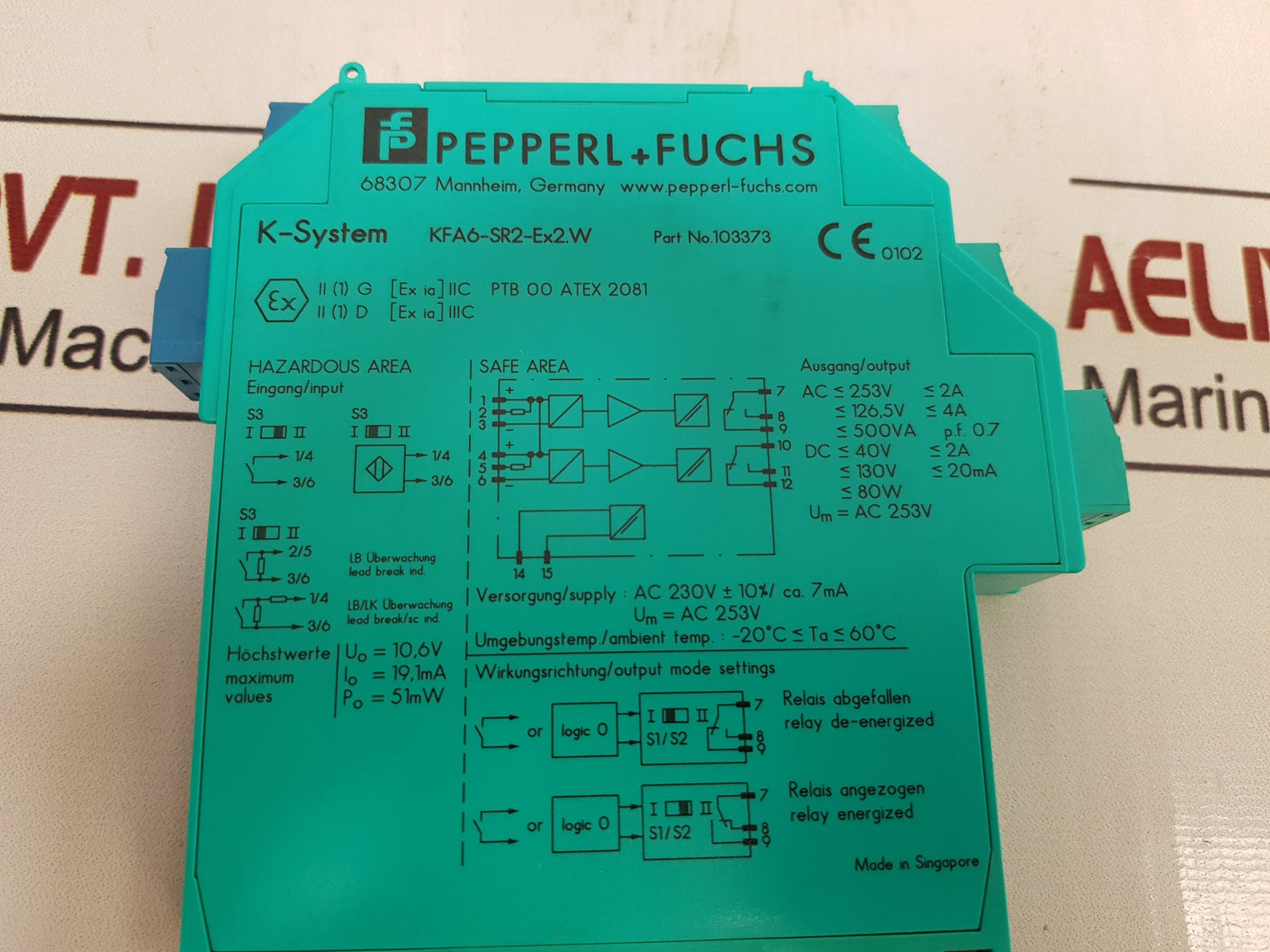 Pepperl+Fuchs Kfa6-sr2-ex2.W Isolating Switching Amplifier 2A 253V 60Hz