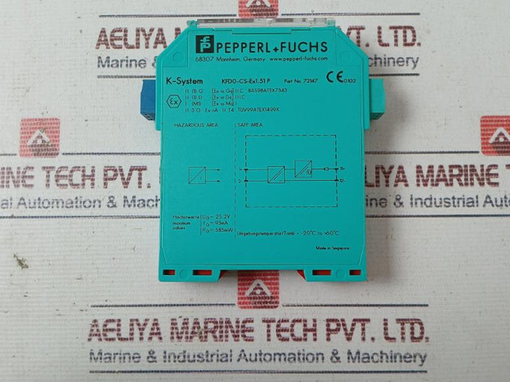Pepperl+Fuchs Kfd0-cs-ex1.51P Current Driver/Repeater 585Mw 93Ma 25.2V