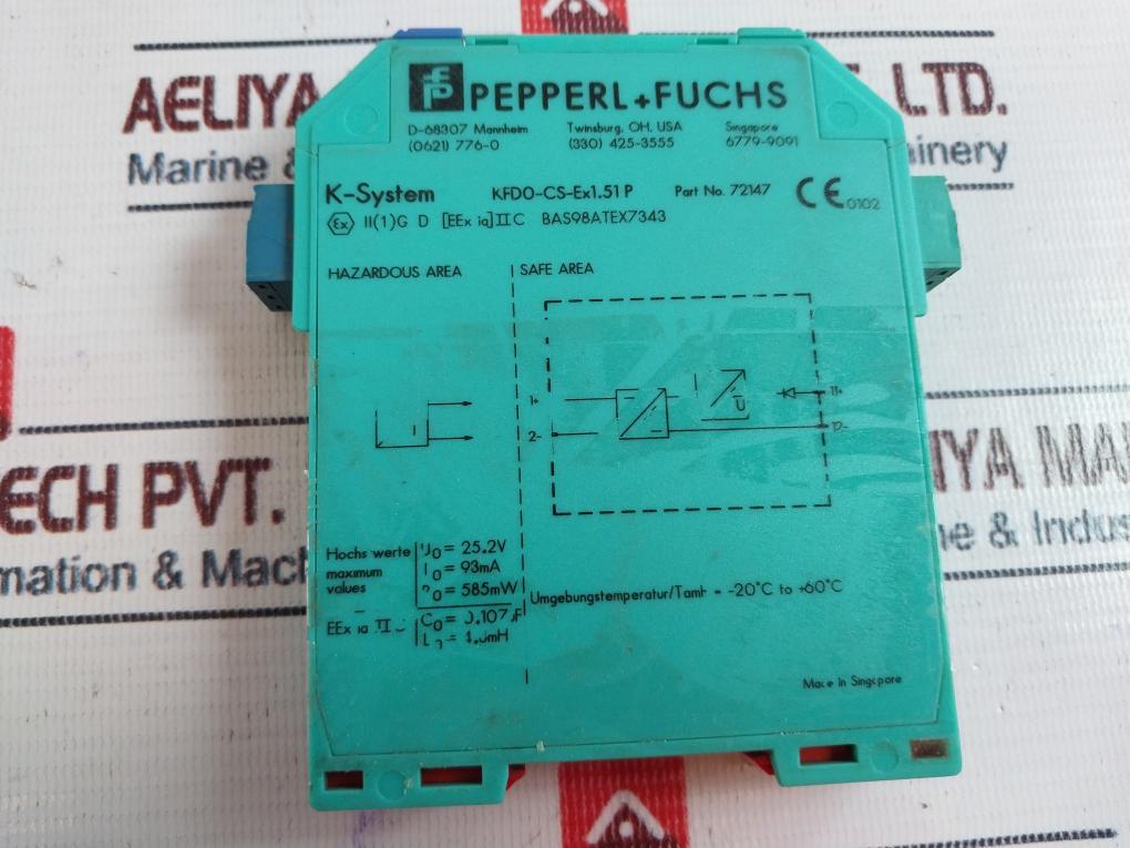 Pepperl+Fuchs Kfd0-cs-ex1.51P/ Kfdo-cs-ex1.51P Current Driver/ Repeater 72147