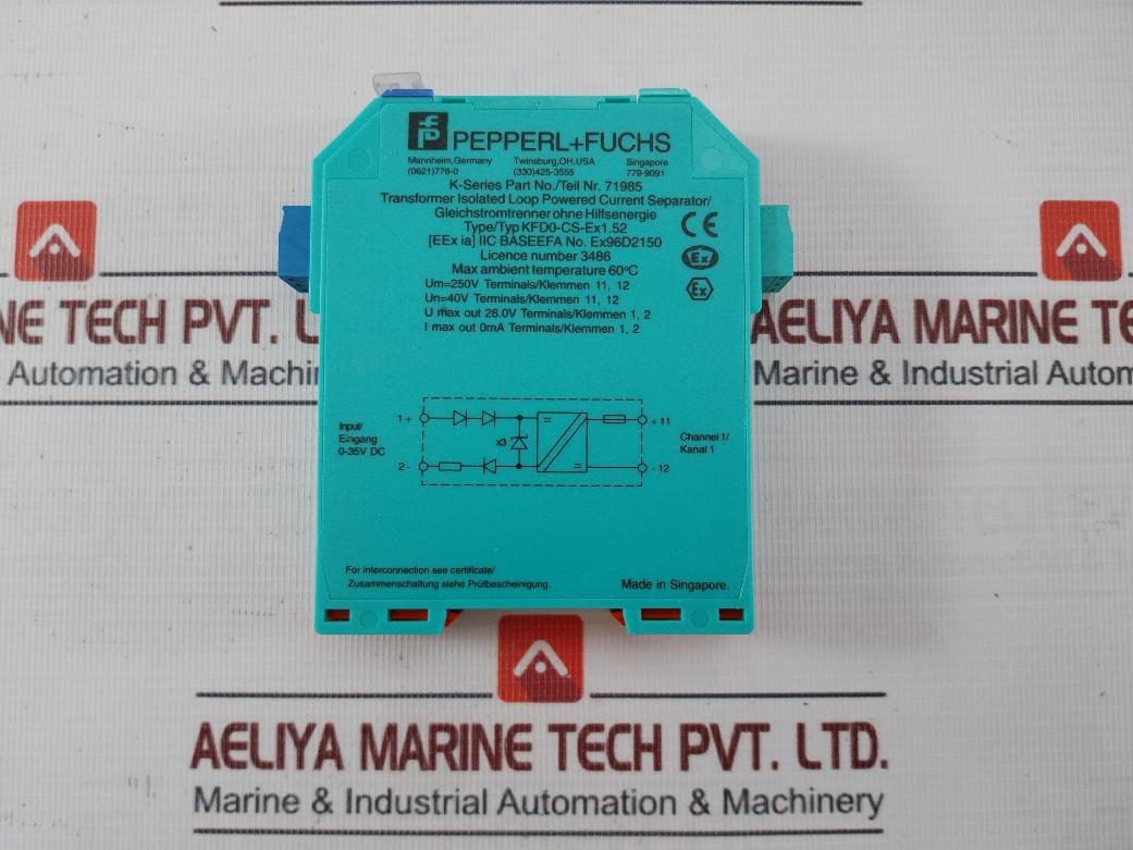 Pepperl+Fuchs Kfd0-cs-ex1.52 Transformer Isolated Powered Current Separator 250V