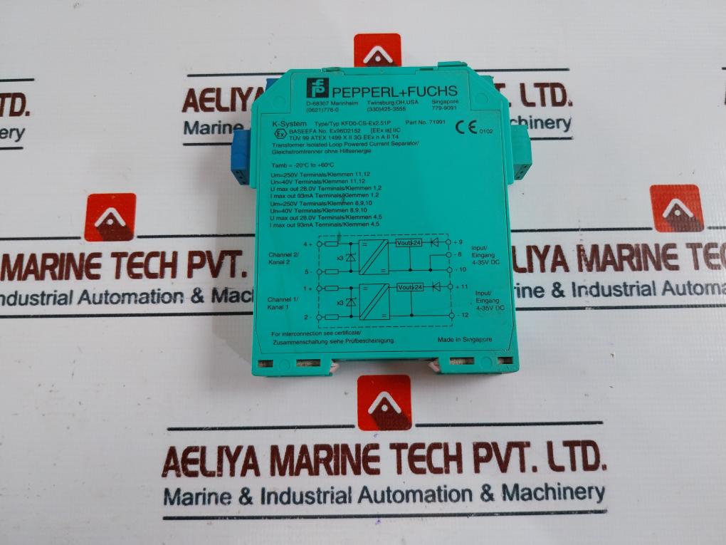 Pepperl+Fuchs Kfd0-cs-ex2.51P Current Driver/Repeater Kfd0-cs-ex2.51P