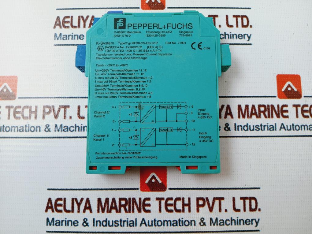 Pepperl+Fuchs Kfd0-cs-ex2.51P Transformer Isolated Loop Powered Current Separator 71991
