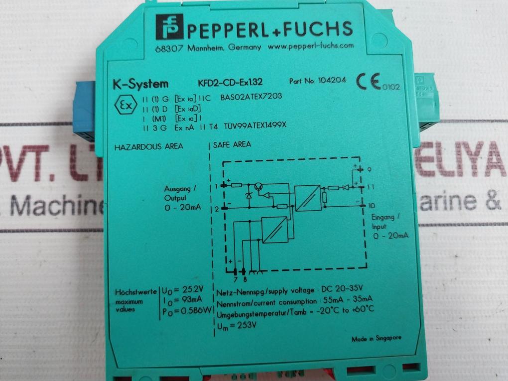Pepperl+Fuchs Kfd2-cd-ex1.32 Current/Voltage Driver -20Â°C To +60Â°C