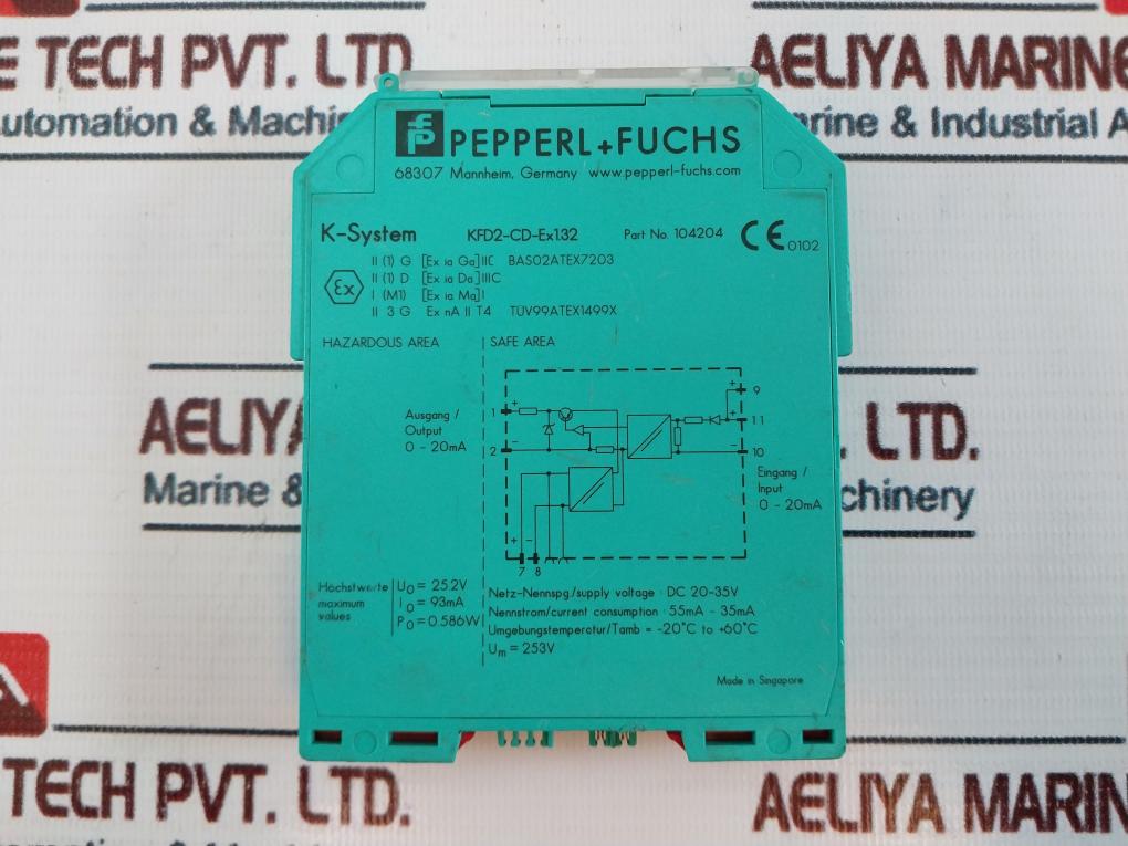 Pepperl+Fuchs Kfd2-cd-ex1.32 Safety Barrier 104204, Dc 20-35V