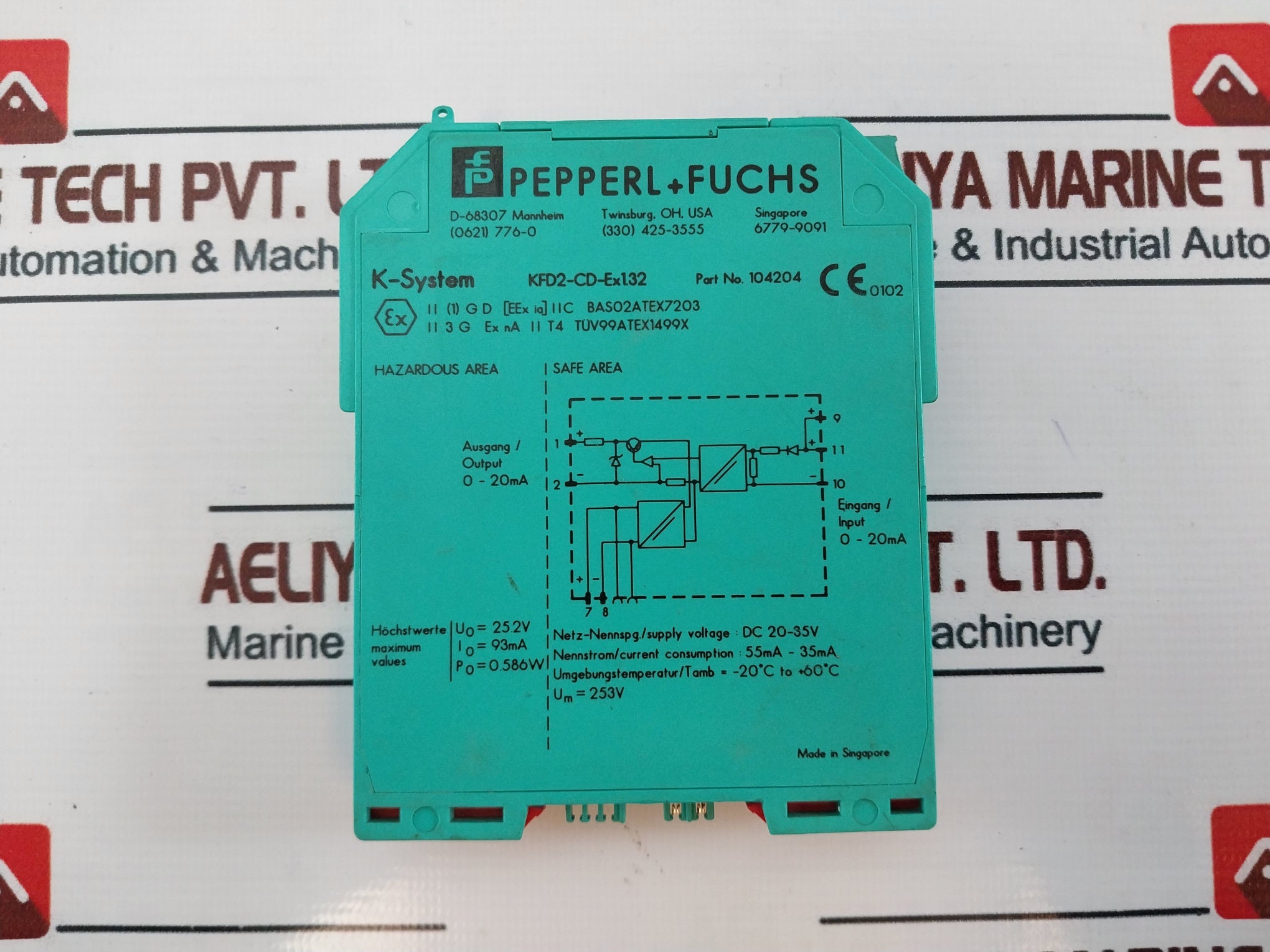 Pepperl+Fuchs Kfd2-cd-ex1.32 Signal Isolator Safety Barrier 104204