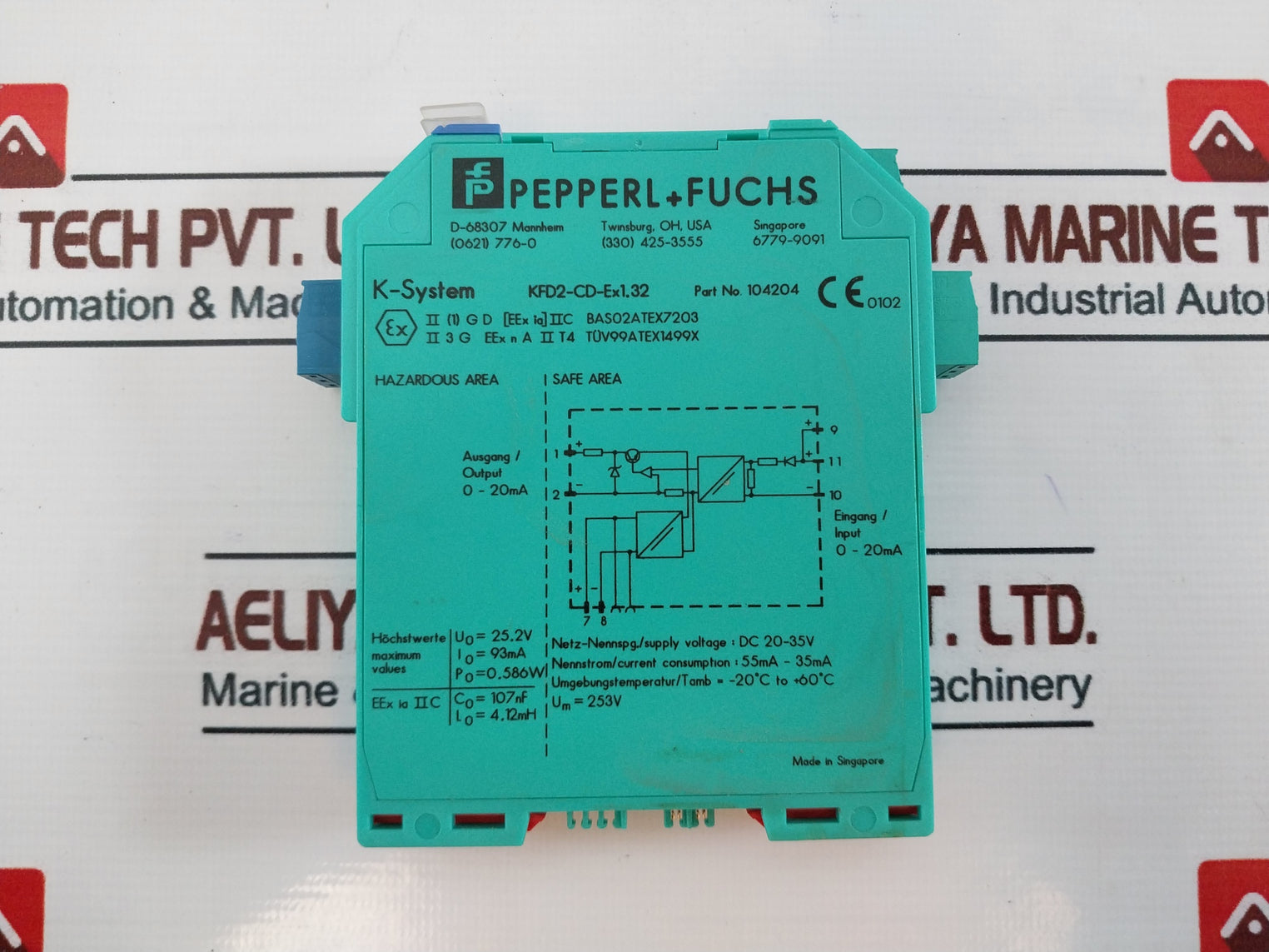Pepperl+Fuchs Kfd2-cd-ex1.32 Signal Isolator Safety Barrier Dc 20-35V 104204