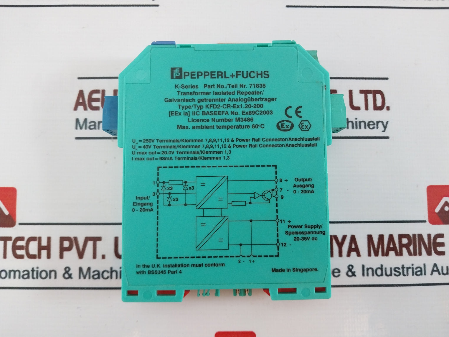 Pepperl+Fuchs Kfd2-cr-ex1.20-200 Transformer Isolated Repeater 71835 20-35Vdc