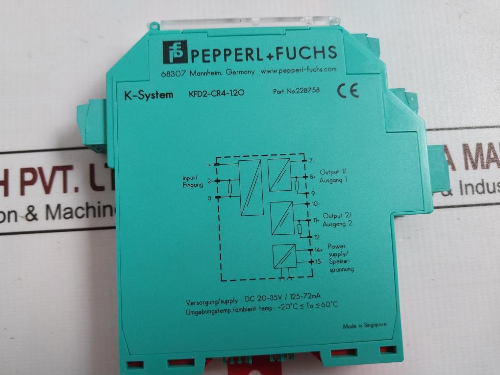 Pepperl+Fuchs Kfd2-cr4-1.2O Transmitter Power Supply Dc 20-35V/125-72Ma