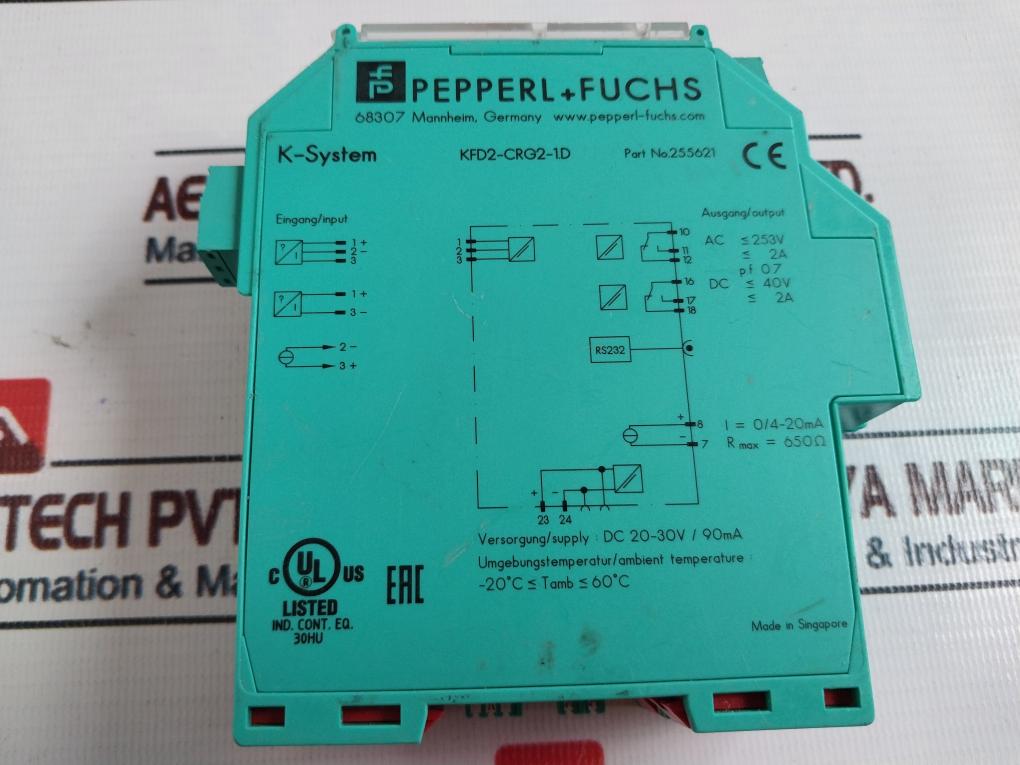 Pepperl+Fuchs Kfd2-crg2-1.D Signal Isolator Safety Barrier 255621