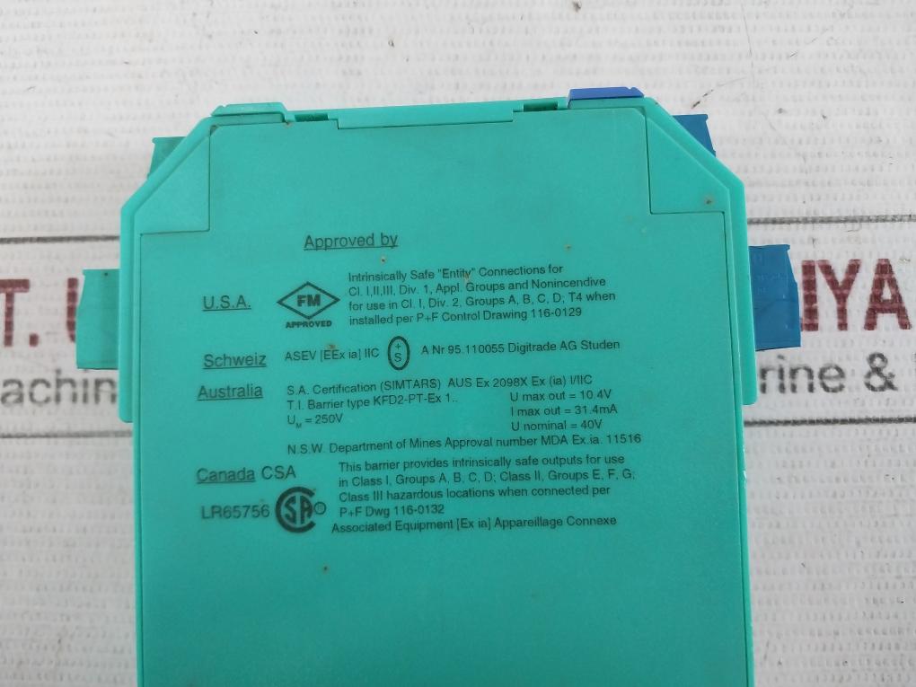 Pepperl+Fuchs Kfd2-pt-ex1 K-serie Potentiometer Amplifier Ex93C2513 10.4V 31.4Ma