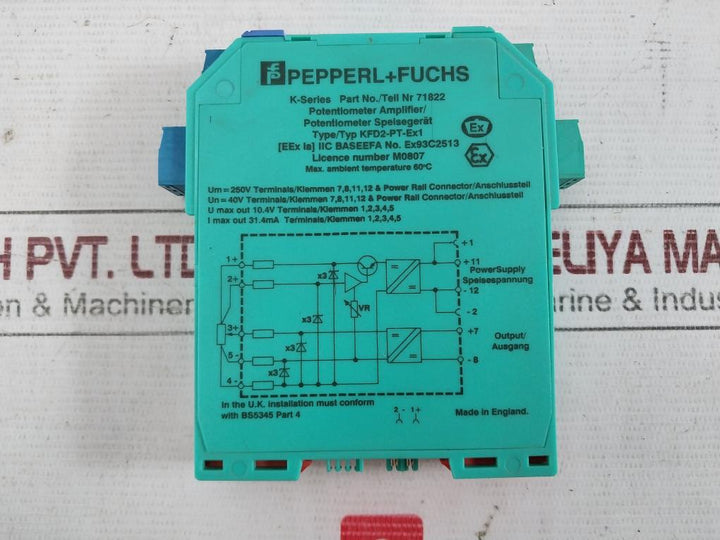 Pepperl+Fuchs Kfd2-pt-ex1 K-serie Potentiometer Amplifier Ex93C2513 10.4V 31.4Ma
