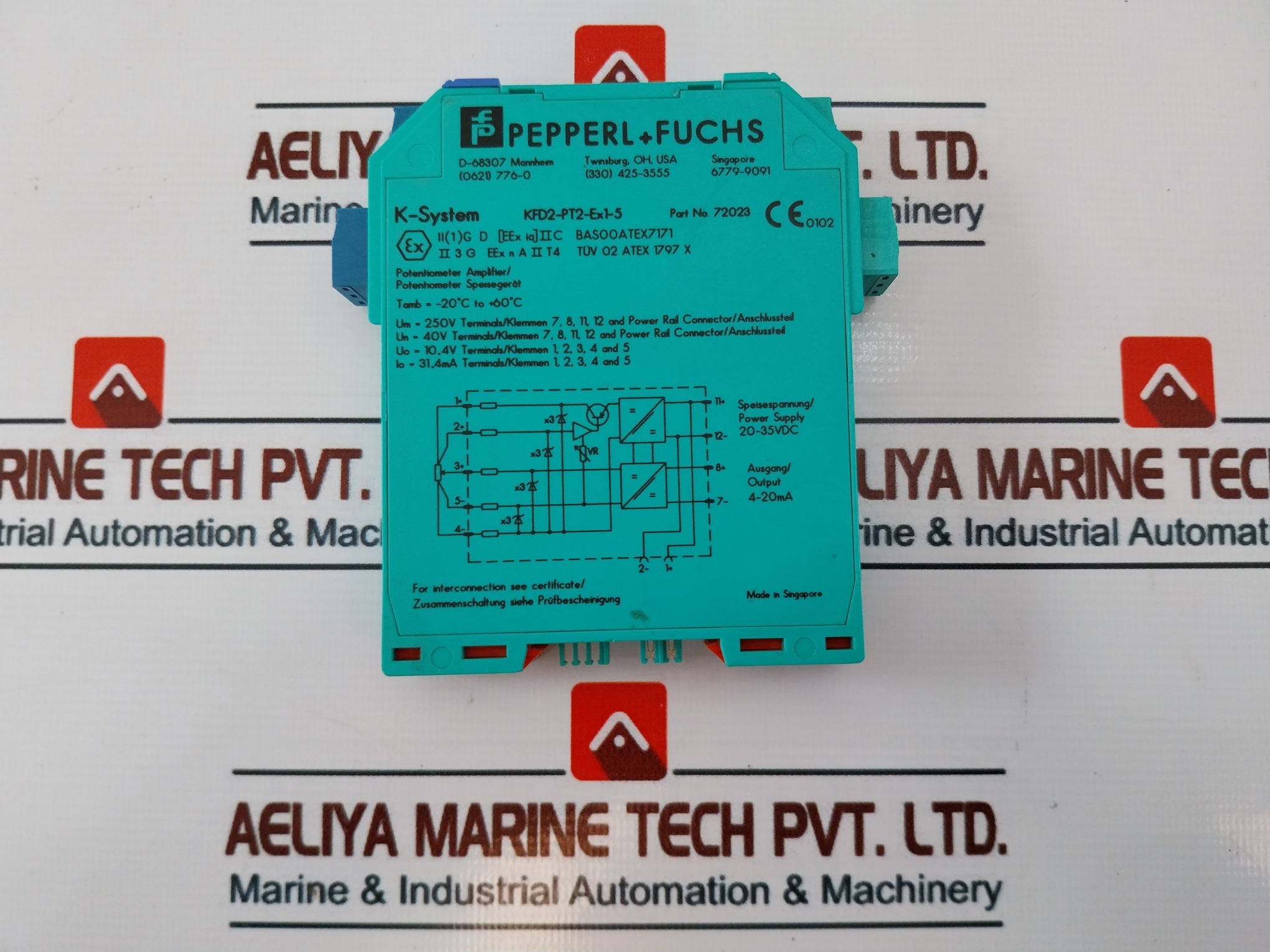 Pepperl+Fuchs K-system 72023 Potentiometer Amplifier Kfd2-pt2-ex1-5