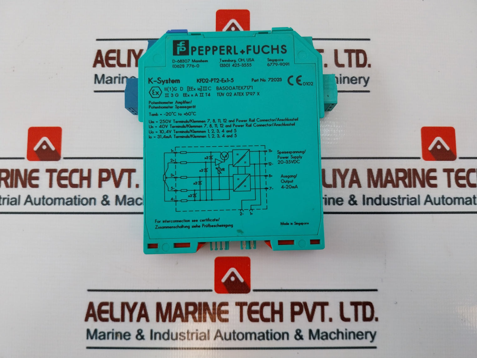 Pepperl+Fuchs K-system 72023 Potentiometer Amplifier Kfd2-pt2-ex1-5