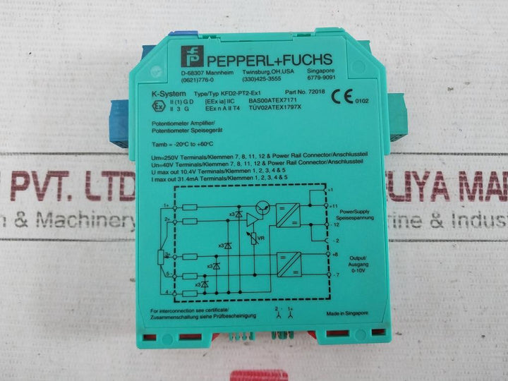 Pepperl+Fuchs Kfd2-pt2-ex1 K-system Potentiometer Converter 10023714693009