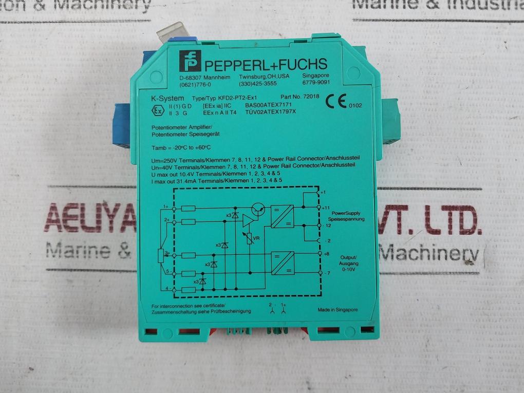 Pepperl+Fuchs Kfd2-pt2-ex1 K-system Potentiometer Converter 72018 10.4V 31.4Ma