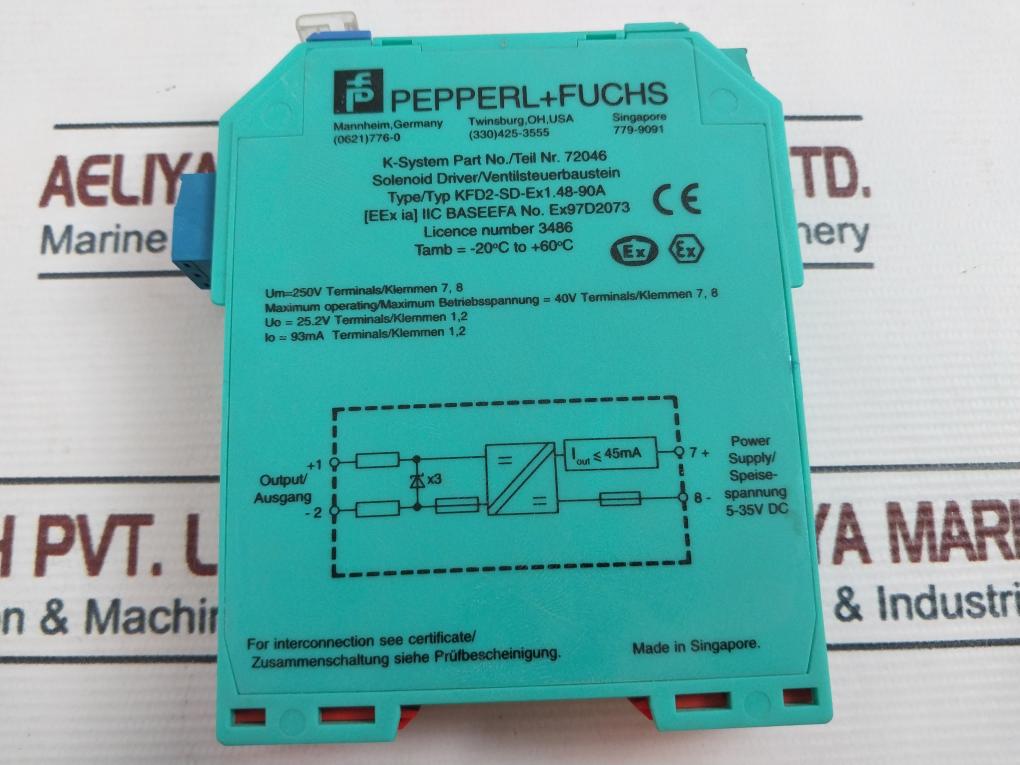 Pepperl+Fuchs Kfd2-sd-ex1.48-90A Solenoid Driver 72046