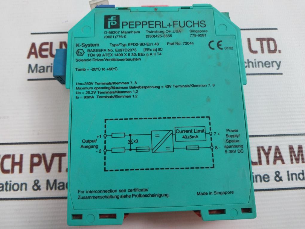 Pepperl+Fuchs Kfd2-sd-ex1.48, 72044 Solenoid Driver
