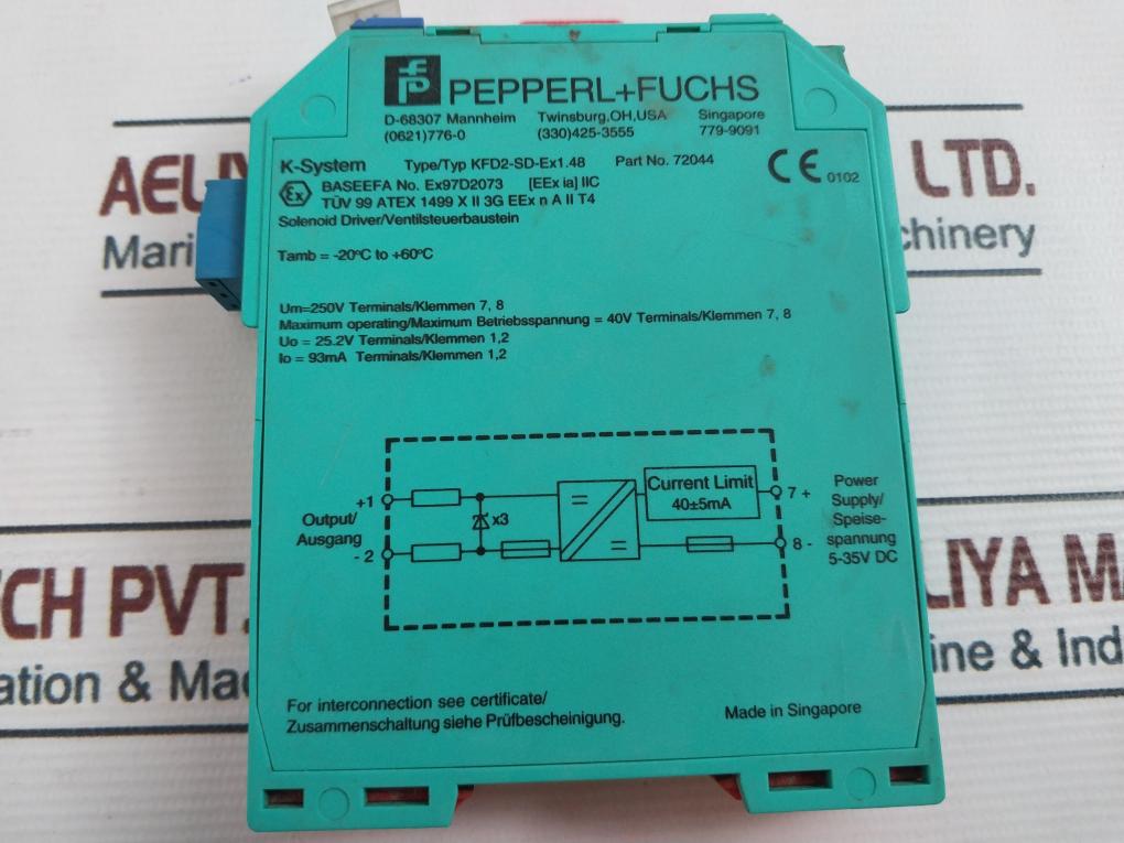 Pepperl+Fuchs Kfd2-sd-ex1.48 Solenoid Driver 72044