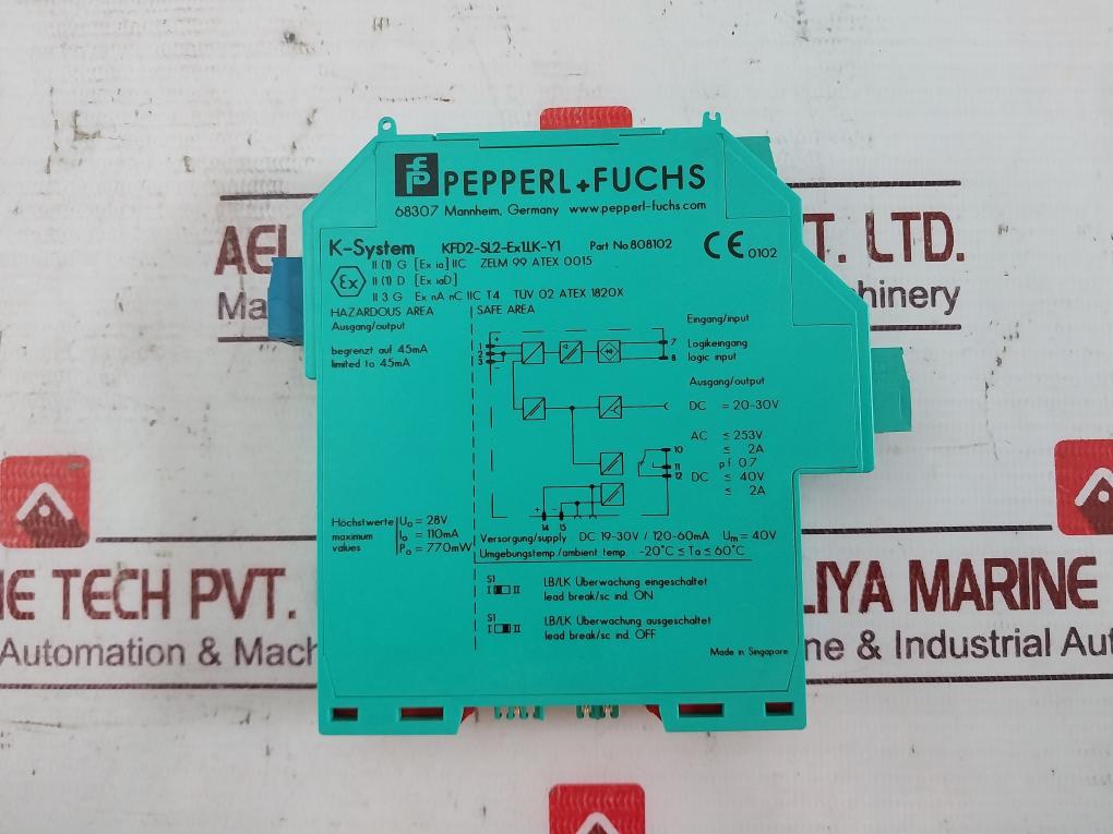 Pepperl+Fuchs Kfd2-sl2-ex1.Lk-y1 K-system Solenoid Driver 808102 20-30V