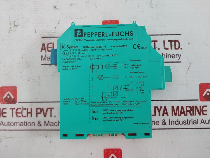 Pepperl+Fuchs Kfd2-sl2-ex1.Lk-y1 K-system Solenoid Driver 808102 20-30V