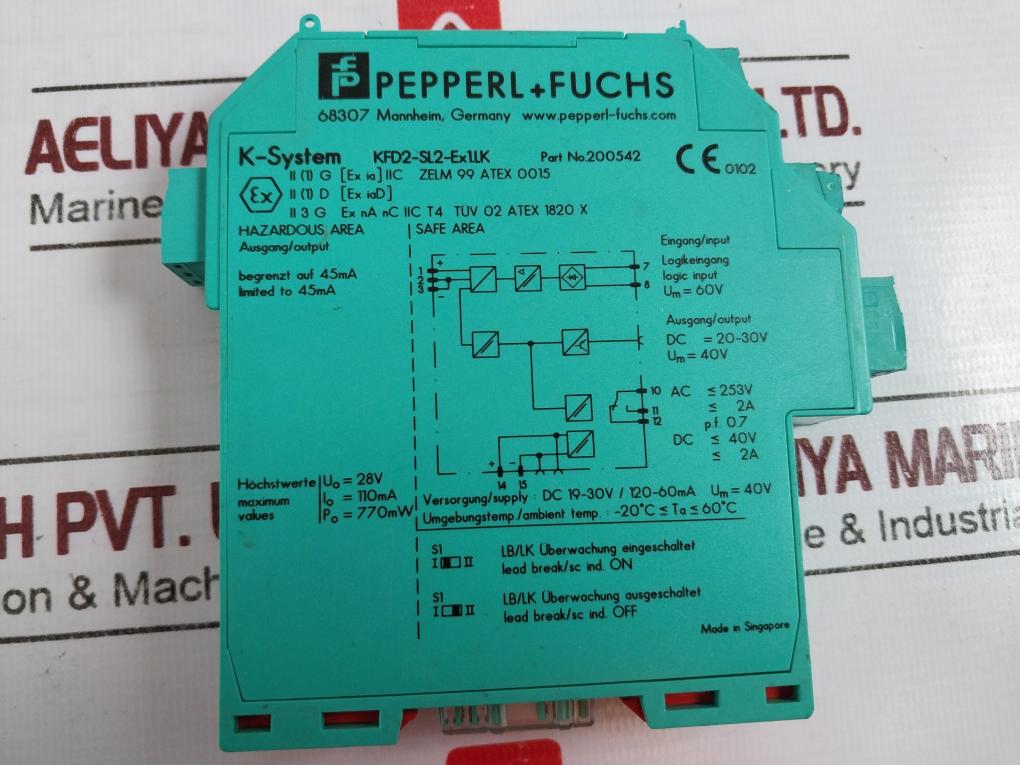 Pepperl+Fuchs Kfd2-sl2-ex1.Lk Solenoid Drive 200542 Isolated Barrier