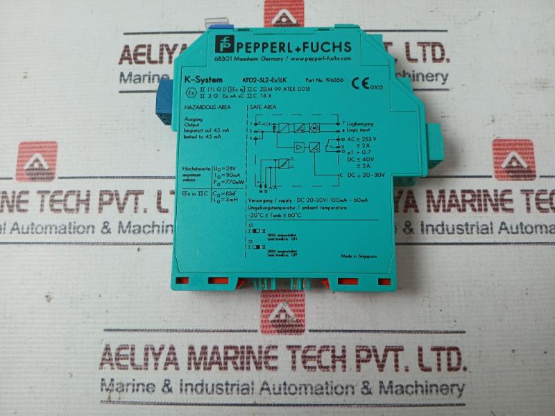 Pepperl+Fuchs Kfd2-sl2-ex1.Lk Solenoid Driver Dc 40V 2A 20-30V 110Ma