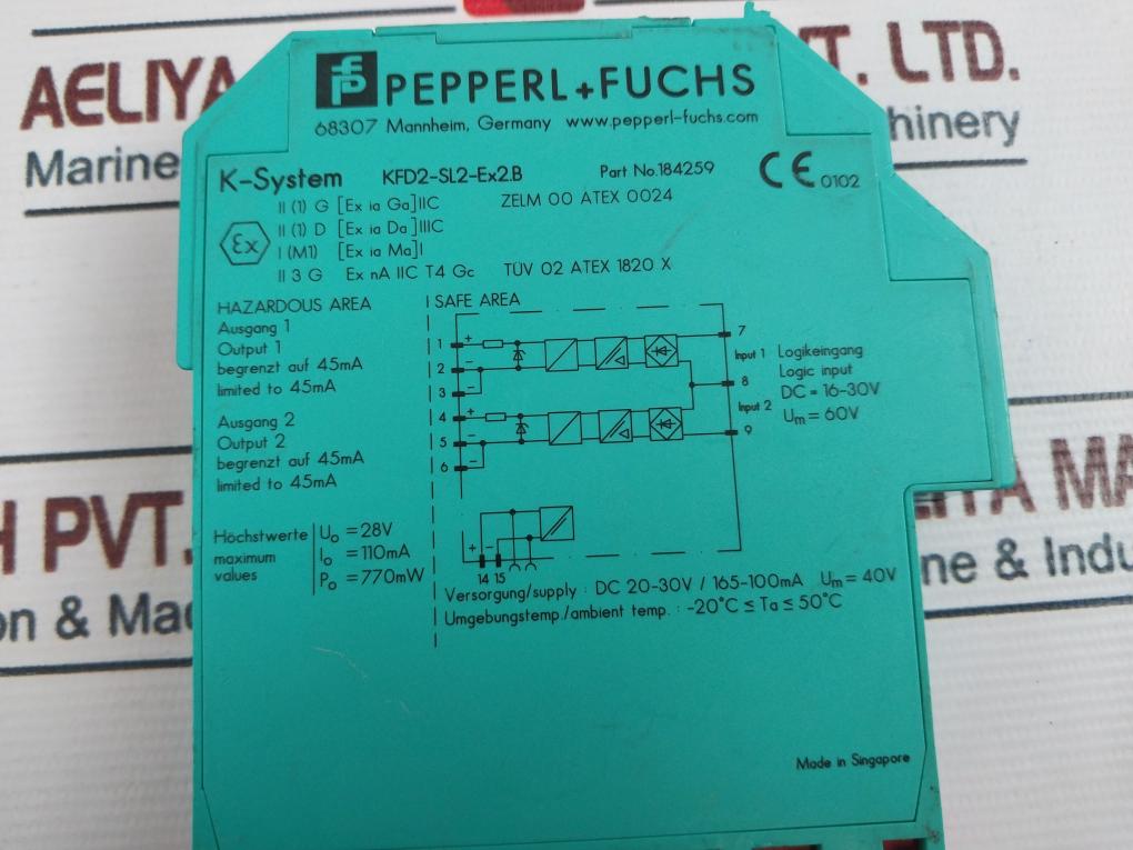 Pepperl+Fuchs KFD2-SL2-EX2.B Safety Barrier 184259