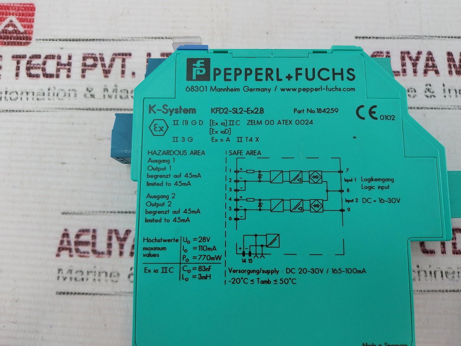 Pepperl+Fuchs Kfd2-sl2-ex2.B Signal Isolator Safety Barrier 16-30V