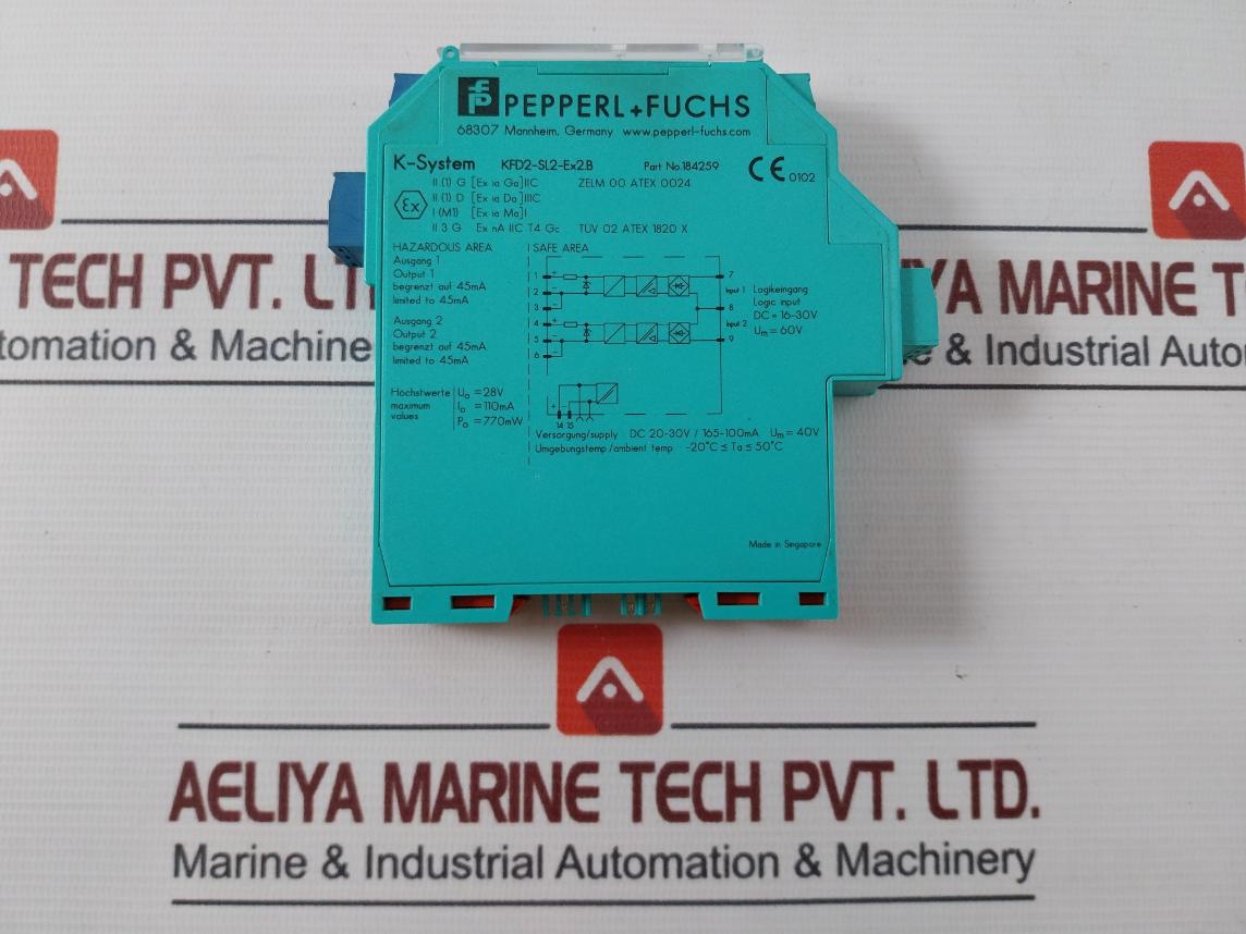 Pepperl+Fuchs Kfd2-sl2-ex2.B Solenoid Driver 2-channel Isolated Barrier 184259